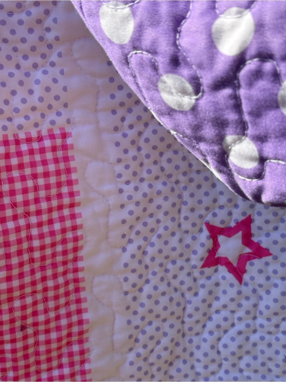 2T/3T Girls  Quilted Hooded Pullover with Ballerina Motif - Purple & Pink - Picture 7 of 8